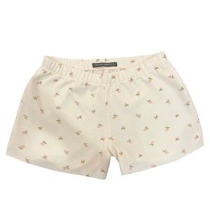 Brandy Melville Beige Rose Pink Floral Waffle Knit Lounge Soft Comfy Shorts NEW